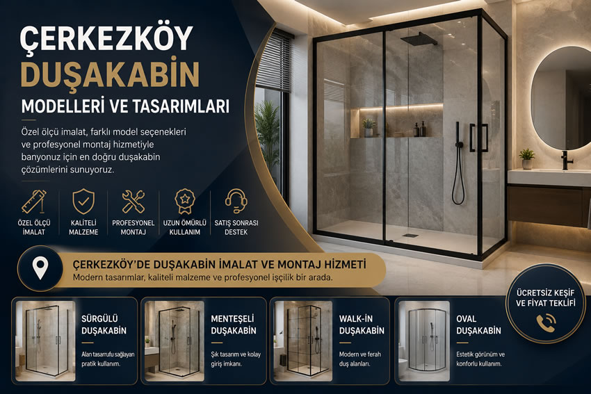 Çerkezköy Duşakabin Modelleri ve Tasarımları hizmeti